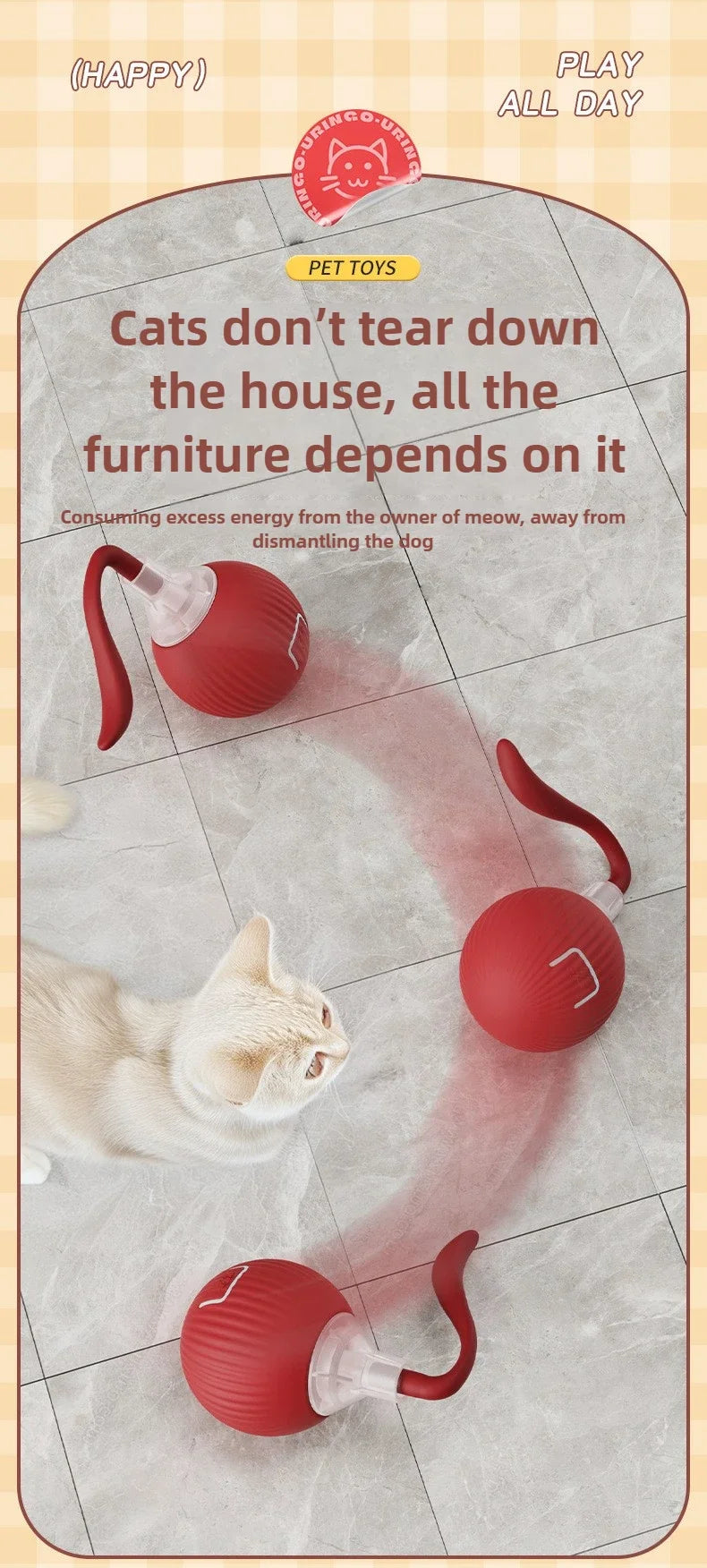Interactive Self-Moving Cat Ball Toy